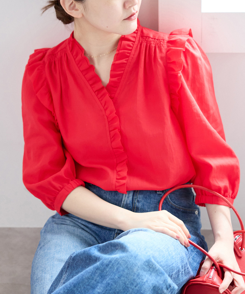 IENA LIBERTY ロングスリーブ 2WAY ブラウス◆ IENA（イエナ）の「LIBERTY ロングスリーブ 2WAY ブラウス◇（シャツ