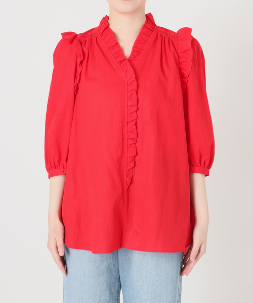 IENA(イエナ)の「《一部店舗限定》 コットンシュリンク7分袖ブラウス(シャツ/ブラウス・レディース・レッド/ベージュ系その他/ホワイト/ネイビー・FREE)」の13枚目の写真
