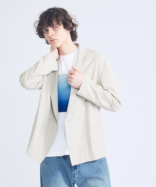 ABAHOUSE（アバハウス）の「【セットアップ対応】デニムライクツイル ダブルジャケット（テーラードジャケット・メンズ・ブラック/ベージュ/インディゴブルー・46/48）」の12枚目の写真