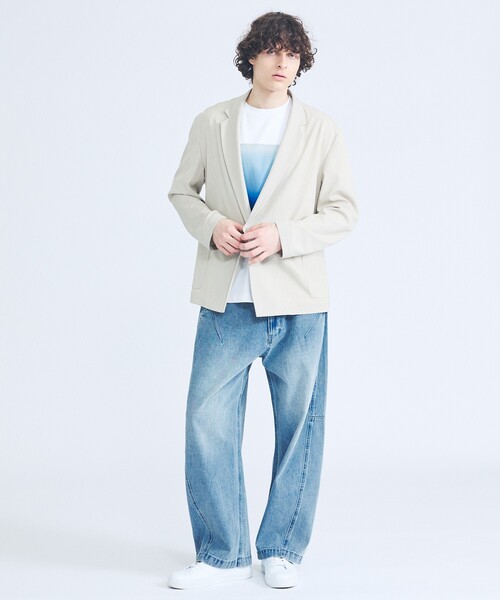 ABAHOUSE（アバハウス）の「【セットアップ対応】デニムライクツイル ダブルジャケット（テーラードジャケット・メンズ・ブラック/ベージュ/インディゴブルー・46/48）」の17枚目の写真