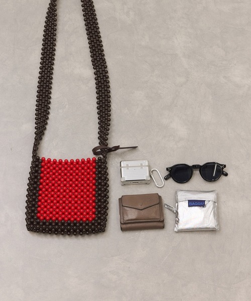 ADAM ET ROPE'（アダムエロペ）の「ビーズミニショルダーバッグ（ショルダーバッグ・レディース・レッド/ベージュ系その他・FREE）」の4枚目の写真