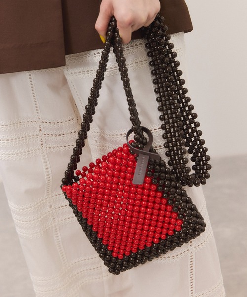 ADAM ET ROPE'（アダムエロペ）の「ビーズミニショルダーバッグ（ショルダーバッグ・レディース・レッド/ベージュ系その他・FREE）」の5枚目の写真