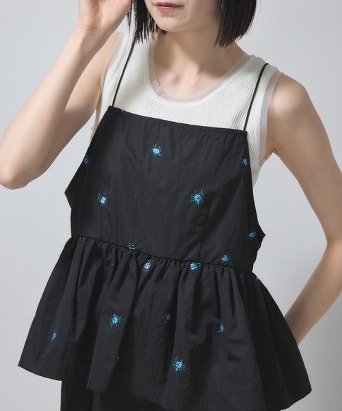 leimn（レイムン）の「花柄刺繍タフタビスチェ（その他トップス・レディース・ブラック・M）」の2枚目の写真