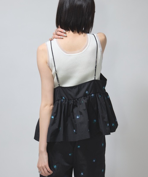 leimn（レイムン）の「花柄刺繍タフタビスチェ（その他トップス・レディース・ブラック・M）」の5枚目の写真