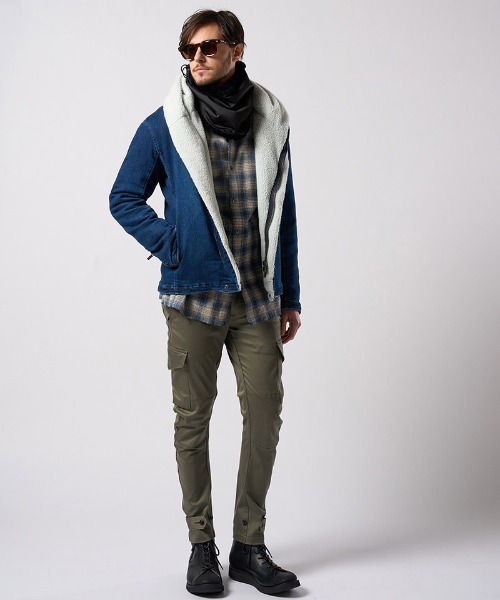 wjk（ダヴルジェイケイ）の「mko13617- combi neck warmer ネックウォーマー(8984 pe34j)（ネックウォーマー/スヌード・メンズ・ブラック/ネイビー・FREE）」の14枚目の写真