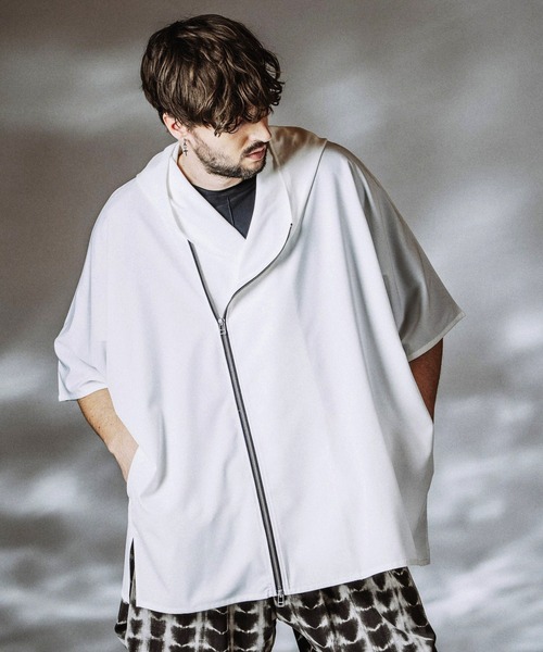 NO ID.(ノーアイディ)の「【NO ID.】Hood Dolman Zip Big Shirt / フード ドルマン ジップ ビッグ シャツ(シャツ/ブラウス・メンズ・その他23/グレー/ブラック/ホワイト・ONE SIZE)」の11枚目の写真
