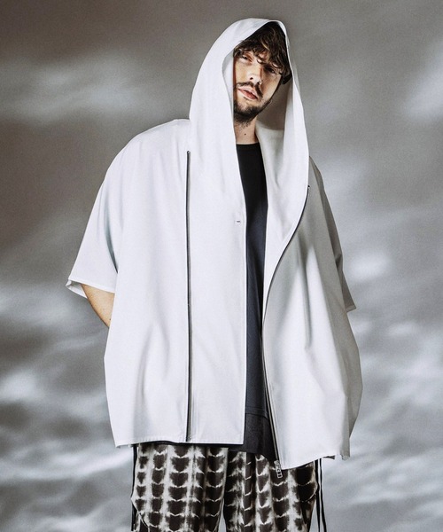 NO ID.(ノーアイディ)の「【NO ID.】Hood Dolman Zip Big Shirt / フード ドルマン ジップ ビッグ シャツ(シャツ/ブラウス・メンズ・その他23/グレー/ブラック/ホワイト・ONE SIZE)」の19枚目の写真
