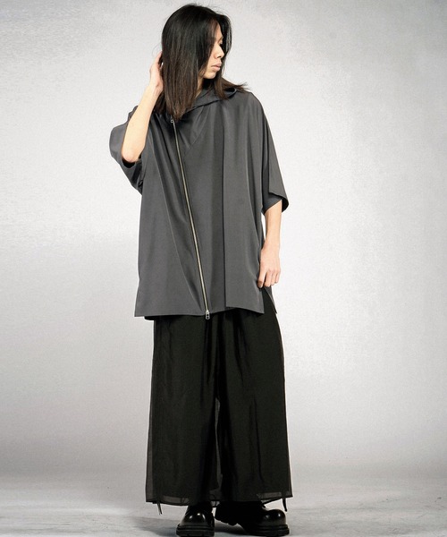 NO ID.(ノーアイディ)の「【NO ID.】Hood Dolman Zip Big Shirt / フード ドルマン ジップ ビッグ シャツ(シャツ/ブラウス・メンズ・その他23/グレー/ブラック/ホワイト・ONE SIZE)」の20枚目の写真