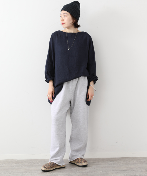 JOURNAL STANDARD LUXE（ジャーナルスタンダード　ラックス）の「エアリネンボートネック-ブラウス（シャツ/ブラウス・レディース・ネイビー/ベージュ/ブルー・FREE）」の8枚目の写真