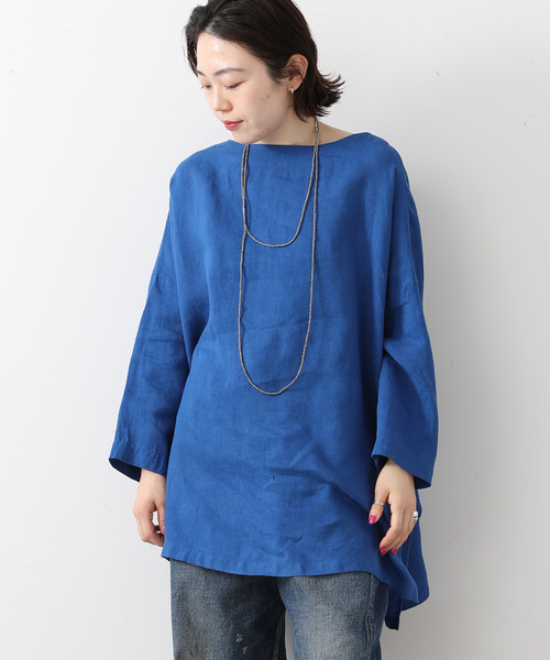 JOURNAL STANDARD LUXE（ジャーナルスタンダード　ラックス）の「エアリネンボートネック-ブラウス（シャツ/ブラウス・レディース・ネイビー/ベージュ/ブルー・FREE）」の12枚目の写真