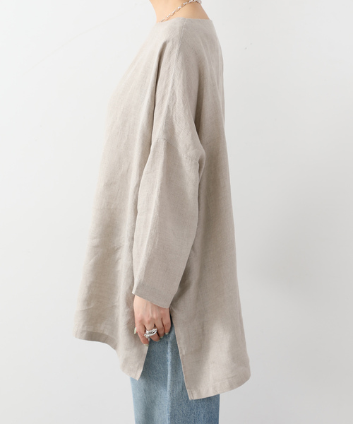 JOURNAL STANDARD LUXE（ジャーナルスタンダード　ラックス）の「エアリネンボートネック-ブラウス（シャツ/ブラウス・レディース・ネイビー/ベージュ/ブルー・FREE）」の17枚目の写真