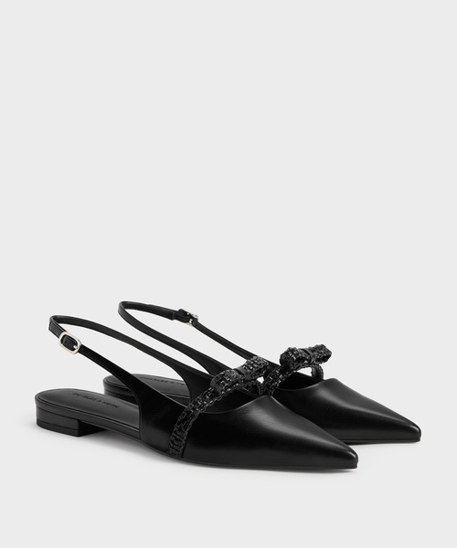 CHARLES & KEITH（チャールズ & キース）の「Kaleen カリーン スリングバックフラット（バレエシューズ・レディース・その他3/ブラック・24.5cm/23.5cm/23cm/22.5cm/25.5cm/25cm）」の3枚目の写真