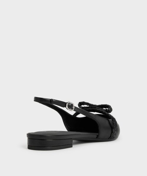 CHARLES & KEITH（チャールズ & キース）の「Kaleen カリーン スリングバックフラット（バレエシューズ・レディース・その他3/ブラック・24.5cm/23.5cm/23cm/22.5cm/25.5cm/25cm）」の4枚目の写真
