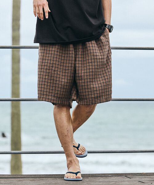 FREAK'S STORE（フリークスストア）の「AUSTRALIAN COTTON チェック イージーショーツ/オーストラリアン コットン ショートパンツ EASY SHORTS（その他パンツ・メンズ・ブラック/ベージュ/サックスブルー・MEDIUM/LARGE）」の6枚目の写真