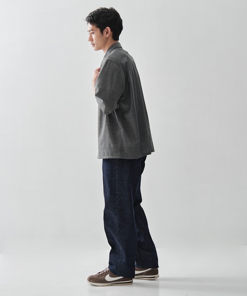 ATON(エイトン)の「【ATON / エイトン】別注TWIST WOOL GAUZE SHORT SLEEVE SHIRT(シャツ/ブラウス・メンズ・ネイビー/ブラック/グレー・2/4/6)」の15枚目の写真