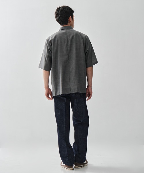 ATON(エイトン)の「【ATON / エイトン】別注TWIST WOOL GAUZE SHORT SLEEVE SHIRT(シャツ/ブラウス・メンズ・ネイビー/ブラック/グレー・2/4/6)」の16枚目の写真
