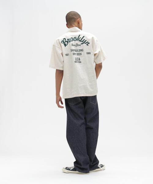 AVIREX(アヴィレックス)の「LINEN-COTTON S/S SHIRT "Brooklyn" / リネン コットン 半袖シャツ ブルックリン / AVIREX /アヴィレックス(シャツ/ブラウス・メンズ・アイボリー/ブラック/マスタード/ネイビー・XL/L/2XL/M)」の9枚目の写真