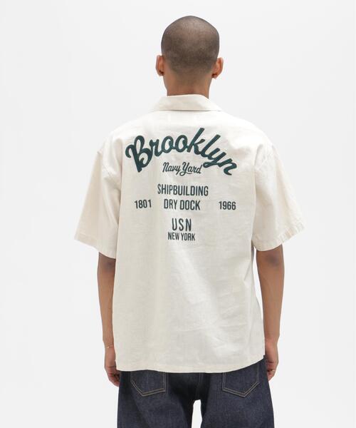 AVIREX(アヴィレックス)の「LINEN-COTTON S/S SHIRT "Brooklyn" / リネン コットン 半袖シャツ ブルックリン / AVIREX /アヴィレックス(シャツ/ブラウス・メンズ・アイボリー/ブラック/マスタード/ネイビー・XL/L/2XL/M)」の6枚目の写真