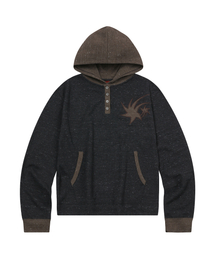 S'EST（エスイーエスティー）の「Waffle Henley Hoodie Sleeve Charcoal（パーカー）」