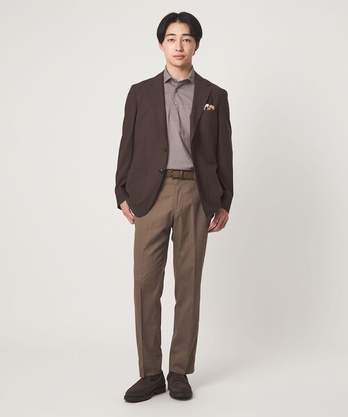 green label relaxing（グリーンレーベルリラクシング）の「DUADRY clean バーズアイ カッタウェイ ビズポロ ポロシャツ -吸水速乾・抗菌-（ポロシャツ・メンズ・ライトグレー/ブラック/ブラウン系/ネイビー・S/L/XL/M/XXL）」の7枚目の写真