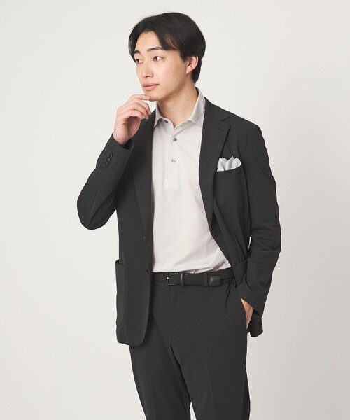 green label relaxing（グリーンレーベルリラクシング）の「DUADRY clean バーズアイ カッタウェイ ビズポロ ポロシャツ -吸水速乾・抗菌-（ポロシャツ・メンズ・ライトグレー/ブラック/ブラウン系/ネイビー・S/L/XL/M/XXL）」の11枚目の写真