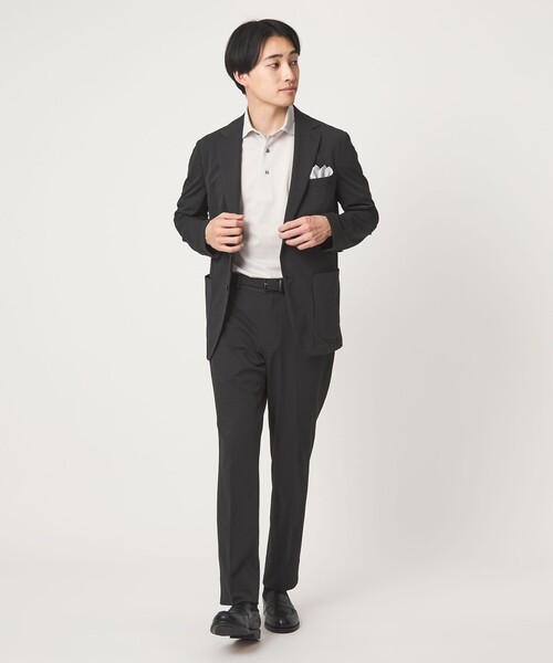 green label relaxing（グリーンレーベルリラクシング）の「DUADRY clean バーズアイ カッタウェイ ビズポロ ポロシャツ -吸水速乾・抗菌-（ポロシャツ・メンズ・ライトグレー/ブラック/ブラウン系/ネイビー・S/L/XL/M/XXL）」の12枚目の写真