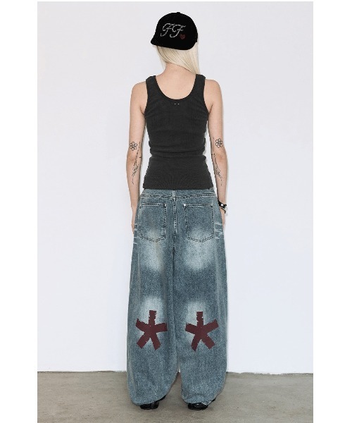 FANCY CLUB（ファンシークラブ）の「A'GEM/9 × .kom 『FANCY CLUB/ファンシークラブ』WASHED HEART SLEEVELESS/ウォッシュドハートスリーブレス（タンクトップ・レディース・グレー/ブルー・FREE）」の8枚目の写真