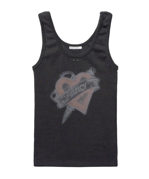 FANCY CLUB（ファンシークラブ）の「A'GEM/9 × .kom 『FANCY CLUB/ファンシークラブ』WASHED HEART SLEEVELESS/ウォッシュドハートスリーブレス（タンクトップ・レディース・グレー/ブルー・FREE）」の16枚目の写真