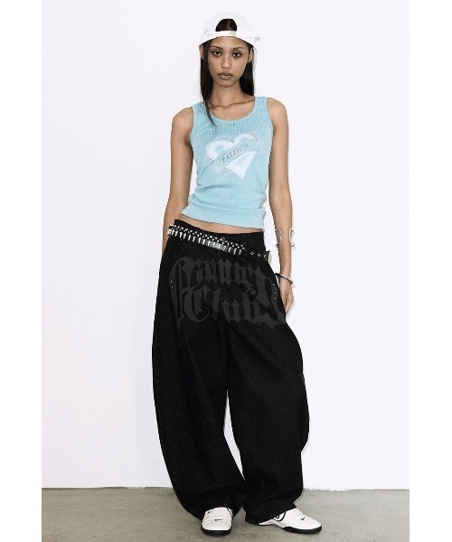 FANCY CLUB（ファンシークラブ）の「A'GEM/9 × .kom 『FANCY CLUB/ファンシークラブ』WASHED HEART SLEEVELESS/ウォッシュドハートスリーブレス（タンクトップ・レディース・グレー/ブルー・FREE）」の12枚目の写真