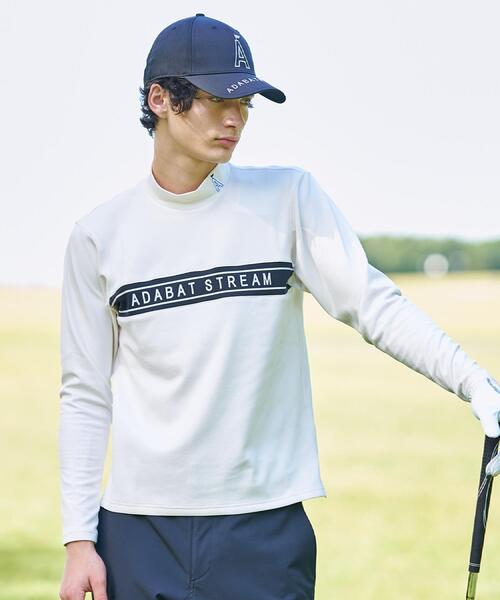 ADABAT STREAM（アダバットストリーム）の「【UVカット】フロントロゴモックネックT（Tシャツ/カットソー・メンズ・ホワイト系/ブラック・46/48/50/52）」の3枚目の写真