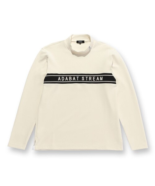 ADABAT STREAM（アダバットストリーム）の「【UVカット】フロントロゴモックネックT（Tシャツ/カットソー・メンズ・ホワイト系/ブラック・46/48/50/52）」の5枚目の写真