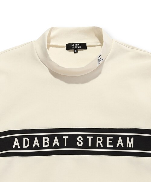 ADABAT STREAM（アダバットストリーム）の「【UVカット】フロントロゴモックネックT（Tシャツ/カットソー・メンズ・ホワイト系/ブラック・46/48/50/52）」の7枚目の写真