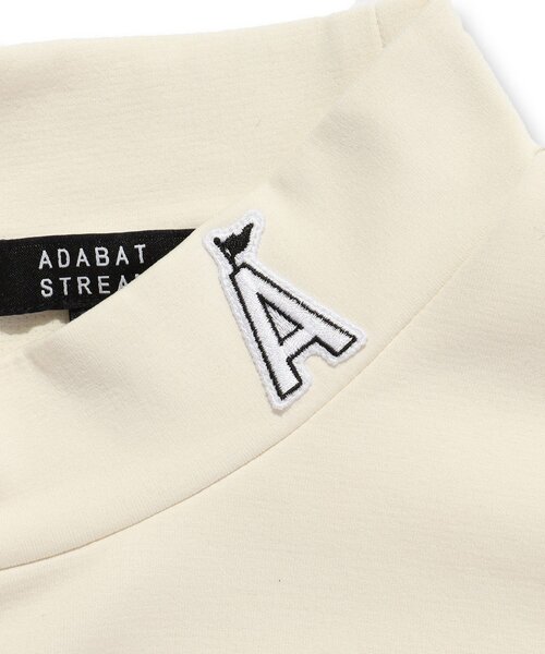 ADABAT STREAM（アダバットストリーム）の「【UVカット】フロントロゴモックネックT（Tシャツ/カットソー・メンズ・ホワイト系/ブラック・46/48/50/52）」の8枚目の写真