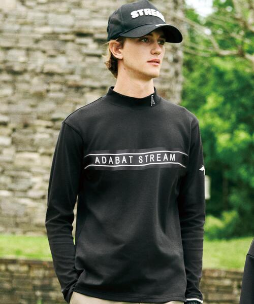 ADABAT STREAM（アダバットストリーム）の「【UVカット】フロントロゴモックネックT（Tシャツ/カットソー・メンズ・ホワイト系/ブラック・46/48/50/52）」の15枚目の写真