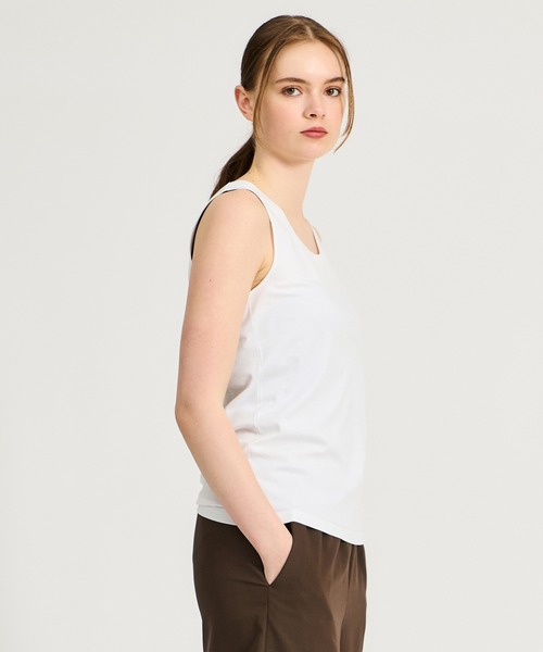 ESTNATION(エストネーション)の「GOOD PEOPLE GOOD STITCHING GOOD PRODUCT for ESTNATION / コットンスムースタンクトップ(タンクトップ・レディース・ホワイト/ブラック/ネイビー・FREE)」の7枚目の写真