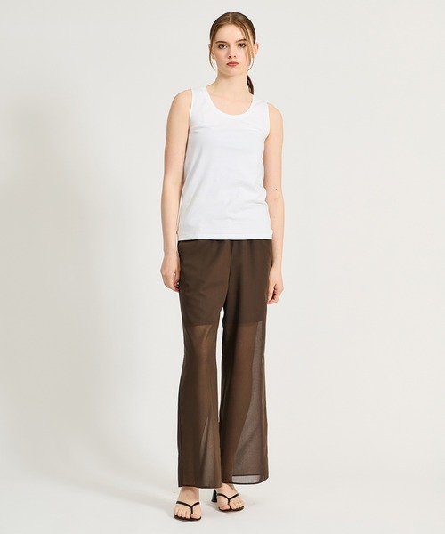 ESTNATION(エストネーション)の「GOOD PEOPLE GOOD STITCHING GOOD PRODUCT for ESTNATION / コットンスムースタンクトップ(タンクトップ・レディース・ホワイト/ブラック/ネイビー・FREE)」の9枚目の写真