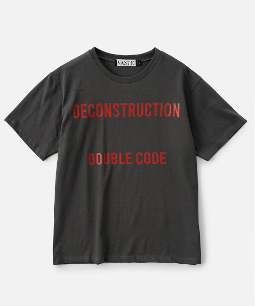 VASTIC(バスティック)の「ディコンストラクションTシャツ_チャコール(Tシャツ/カットソー・メンズ・チャコール・MEDIUM/LARGE/X-LARGE)」の2枚目の写真