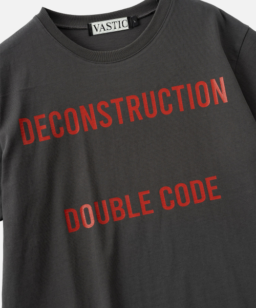 VASTIC(バスティック)の「ディコンストラクションTシャツ_チャコール(Tシャツ/カットソー・メンズ・チャコール・MEDIUM/LARGE/X-LARGE)」の5枚目の写真
