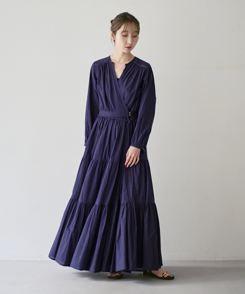 Velnica（ヴェルニカ）の「【洗える】Velnica/ヴェルニカ カシュクールロングドレス（ワンピース・レディース・パープル/ネイビー・FREE）」の16枚目の写真