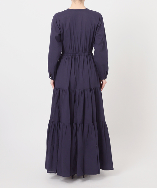 Velnica（ヴェルニカ）の「【洗える】Velnica/ヴェルニカ カシュクールロングドレス（ワンピース・レディース・パープル/ネイビー・FREE）」の4枚目の写真