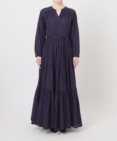 Velnica（ヴェルニカ）の「【洗える】Velnica/ヴェルニカ カシュクールロングドレス（ワンピース・レディース・パープル/ネイビー・FREE）」の6枚目の写真