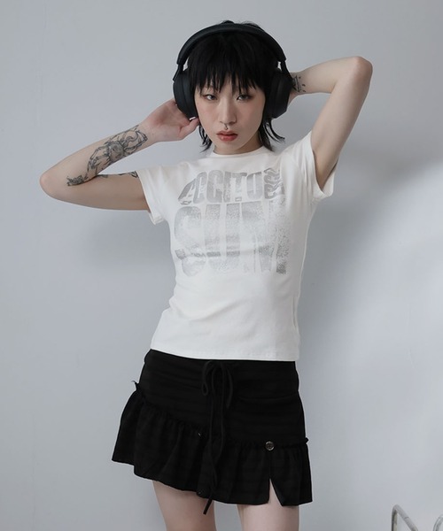 Ulysses(ユリシス)の「ロゴプリントTシャツ(Tシャツ/カットソー・レディース・ブラウン/ホワイト・S/M)」の14枚目の写真