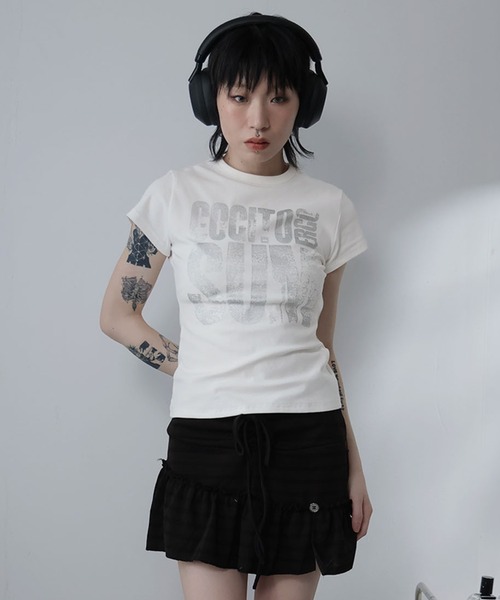 Ulysses(ユリシス)の「ロゴプリントTシャツ(Tシャツ/カットソー・レディース・ブラウン/ホワイト・S/M)」の10枚目の写真