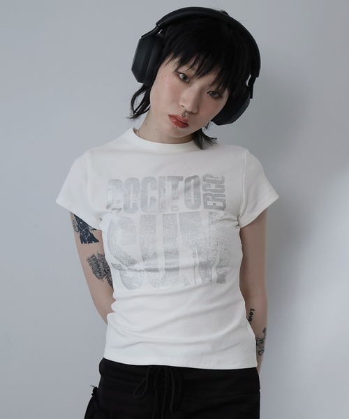 Ulysses(ユリシス)の「ロゴプリントTシャツ(Tシャツ/カットソー・レディース・ブラウン/ホワイト・S/M)」の9枚目の写真