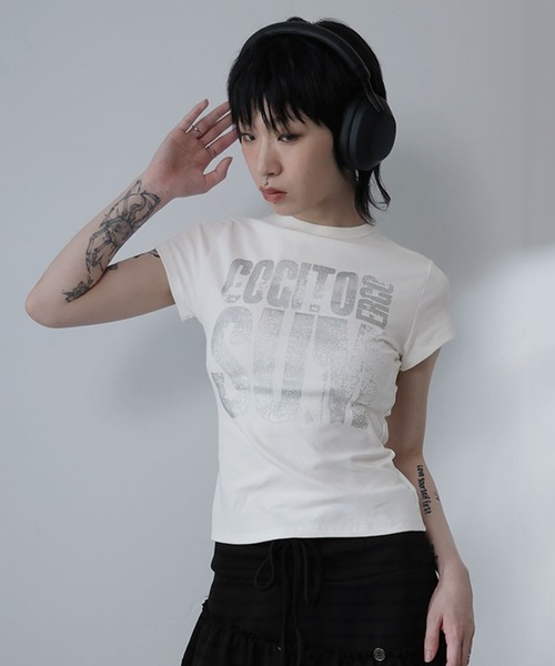 Ulysses(ユリシス)の「ロゴプリントTシャツ(Tシャツ/カットソー・レディース・ブラウン/ホワイト・S/M)」の12枚目の写真