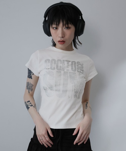 Ulysses(ユリシス)の「ロゴプリントTシャツ(Tシャツ/カットソー・レディース・ブラウン/ホワイト・S/M)」の3枚目の写真