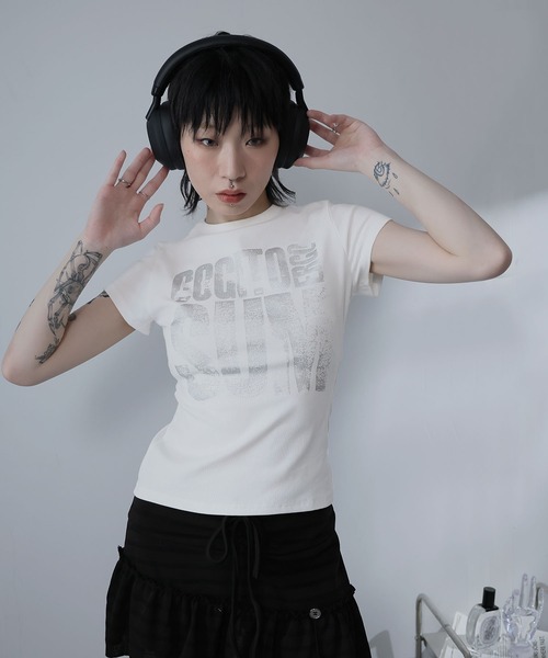 Ulysses(ユリシス)の「ロゴプリントTシャツ(Tシャツ/カットソー・レディース・ブラウン/ホワイト・S/M)」の15枚目の写真