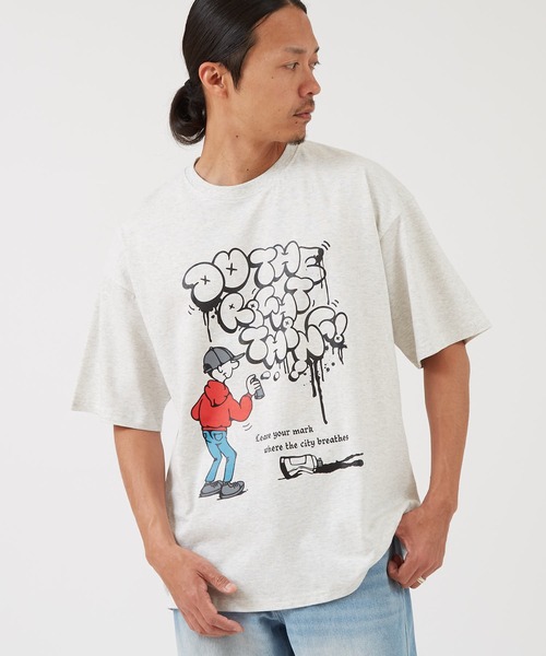 SIDEWAY STANCE(サイドウェイスタンス)の「【SIDEWAYSTANCE】スプレー半袖Tシャツ 70790(Tシャツ/カットソー・メンズ・ホワイト/アッシュ/ブラック・X-LARGE/LARGE/MEDIUM/SMALL)」の3枚目の写真