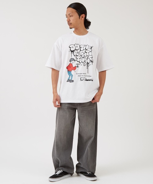 SIDEWAY STANCE(サイドウェイスタンス)の「【SIDEWAYSTANCE】スプレー半袖Tシャツ 70790(Tシャツ/カットソー・メンズ・ホワイト/アッシュ/ブラック・X-LARGE/LARGE/MEDIUM/SMALL)」の7枚目の写真
