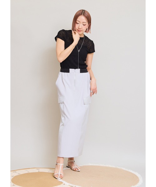 LHELBIE(レルビエ)の「レースTシャツ(Tシャツ/カットソー・レディース・ブラウン/アイボリー/ブラック・M)」の11枚目の写真